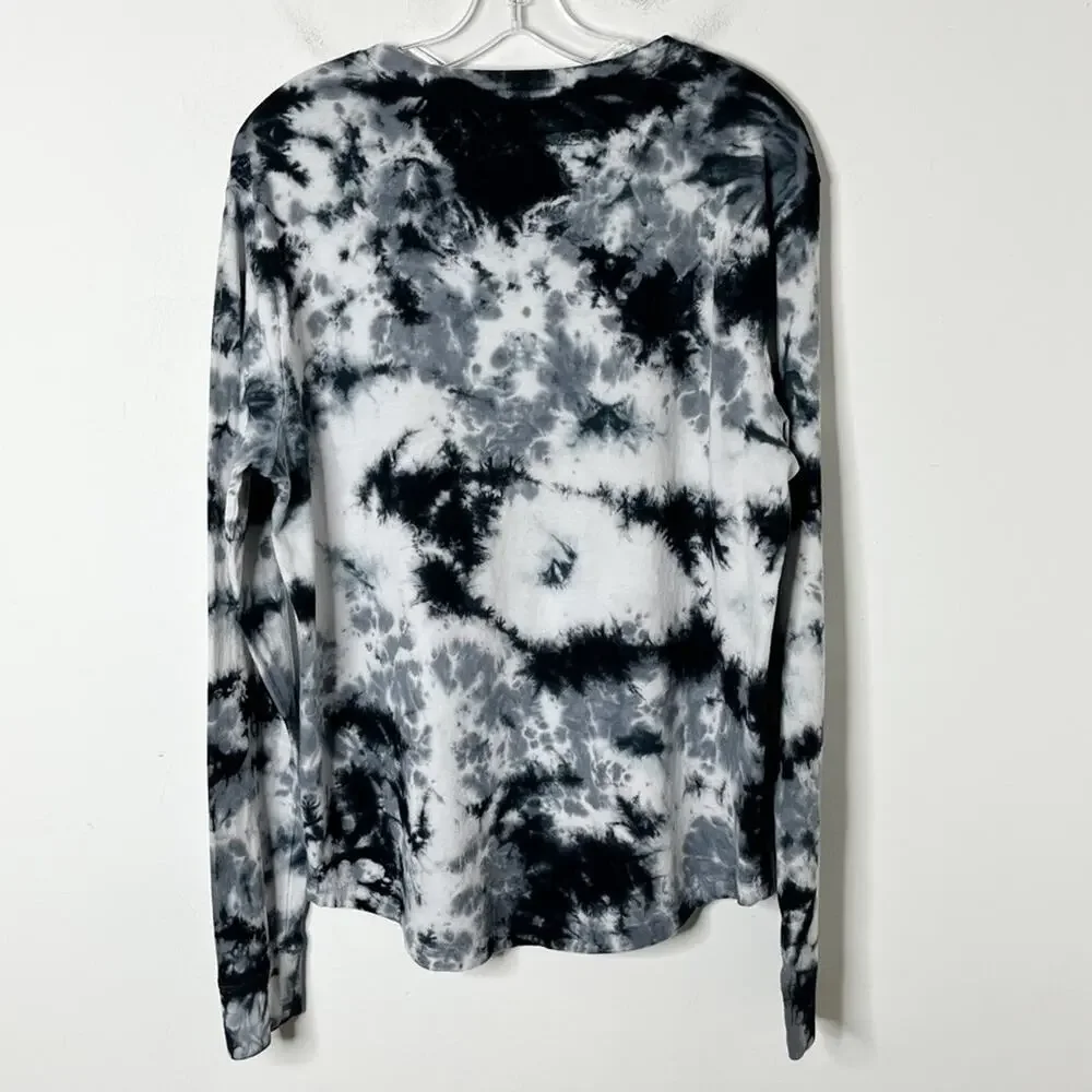 Aeropostale Men's Tie Dye T-Shirt M Black & Gray Long Sleeve Crew Neck Cotton - Picture 5 of 7
